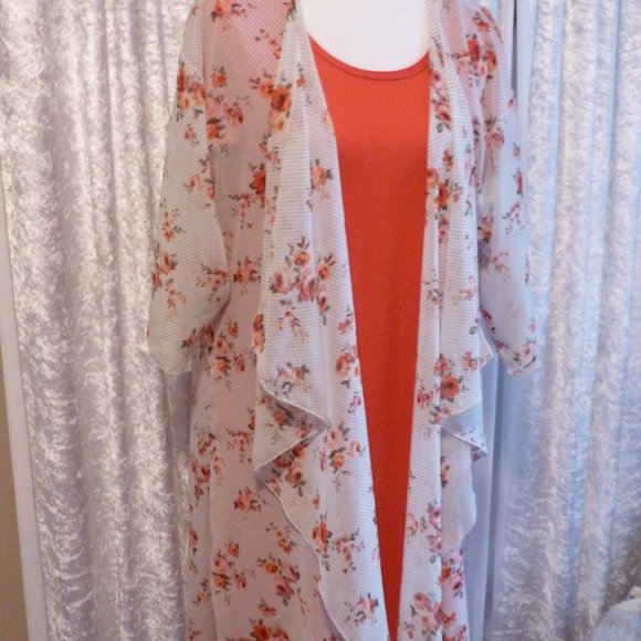 LuLaRoe sexy sheer open front duster kimono style - Picture 2 of 7